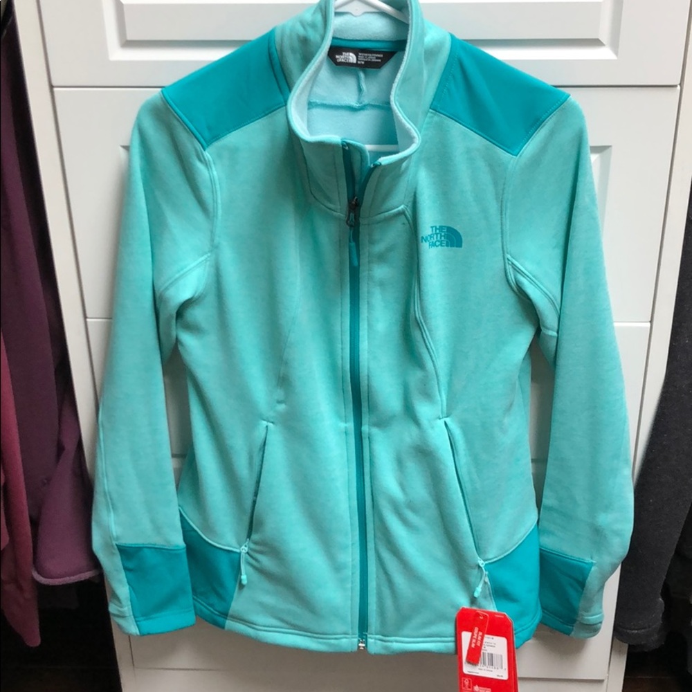 North Face blue/green zip up jacket, M, NWT